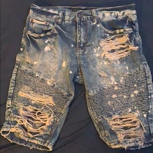 Heritage America Ripped Jean Shorts